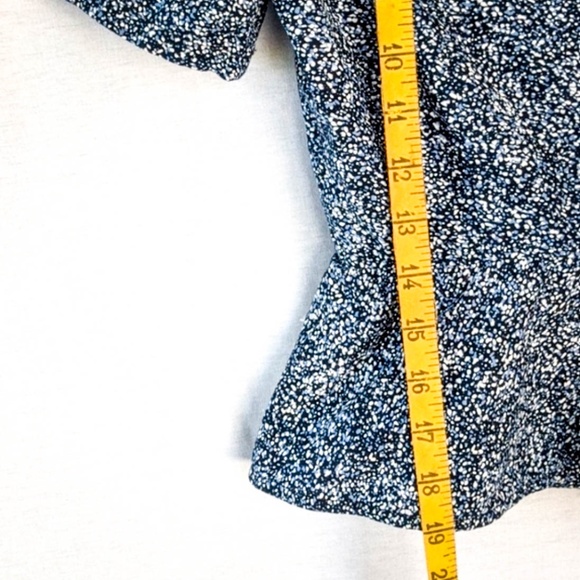 Gap Blue Speckled Peplum Top, sz: 0 - Picture 9 of 12